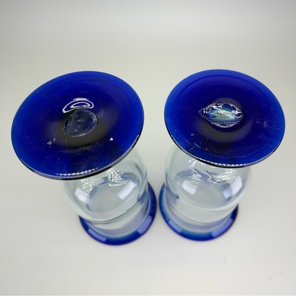 Handblown Mexican Cobalt Blue Goblets - Picture 8 of 10